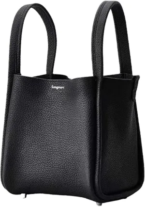 Women's Classic Design Luxury Leather Bag Soft Handbag Fashion Multi functional Bucket Bag Elegant Handbag