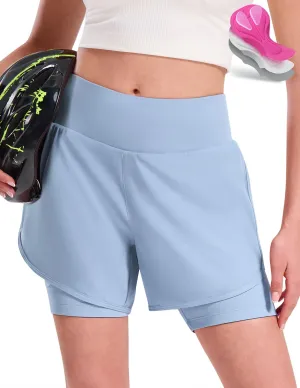 Womens Cycling Shorts Padded Mountain Bike Road Biking Padding Cycle Biker Bicycle Shorts with Zipper Pockets