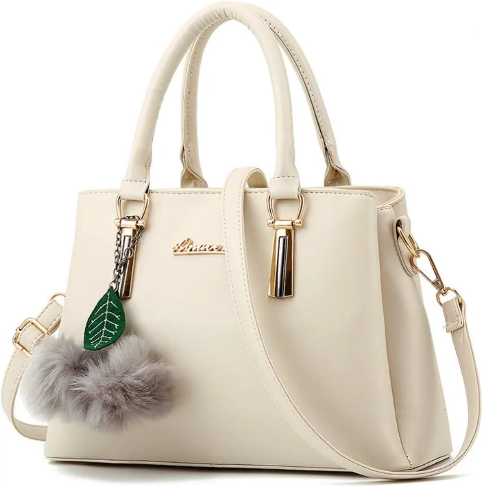 Women's Large Capacity Shoulder Casual Messenger Winter Hair Ball Decoration Handbag