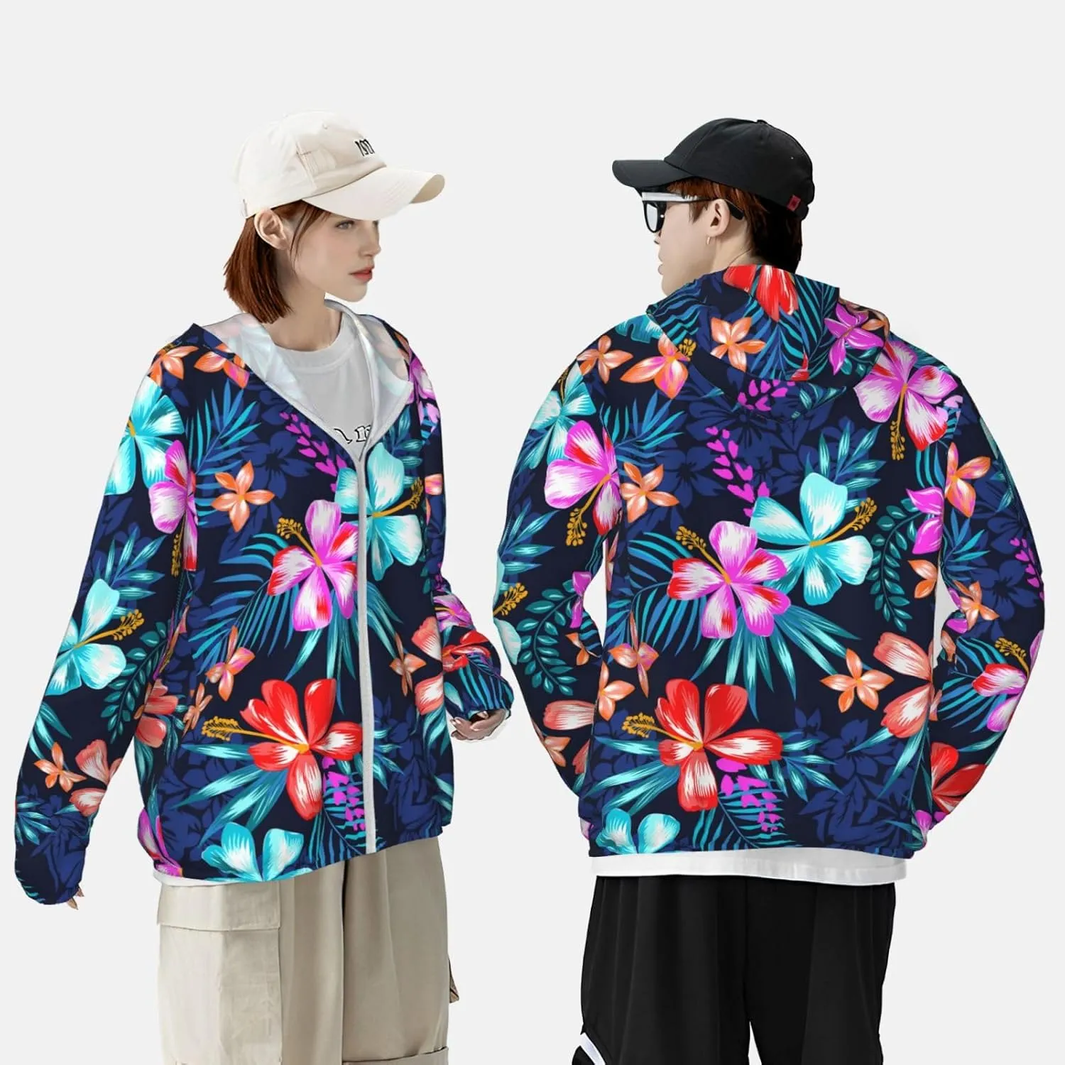 Women's UPF 50  Sun Protection Hooded Jacket Long Sleeve UV Shirts With Pockets Hiking Outdoor Performance