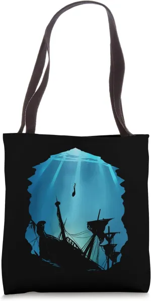 Wreck Diving for Diver Scuba Diving Underwater Shipwreck Tote Bag
