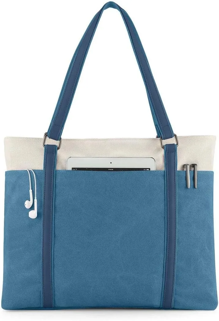 Wxnow Women Laptop Tote Bag Canvas Handbag Purse Shoulder Bag