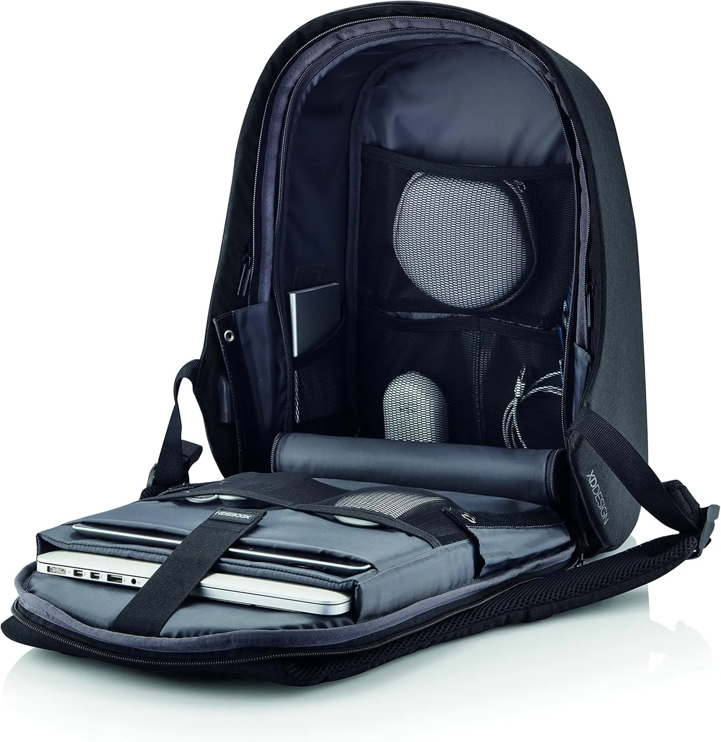 XDDesign Bobby Hero 16 Liter Anti Theft Laptop Backpack, Padded 15.6" Laptop Sleeve, Recycled Material, Water Repellent, USB Charging Port, Travel Carry on Flight Approved for Men&Women