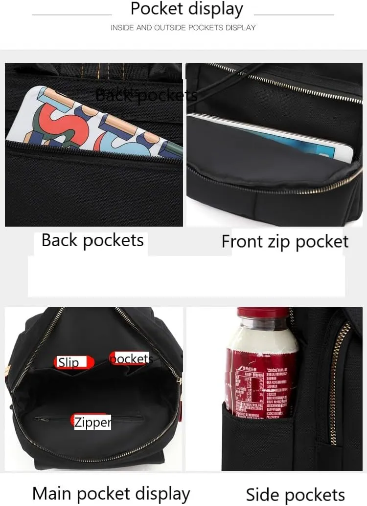YANAER Small Backpack for Women Mini Backpack Lightweight Casual Daypack Backpack for Travel Handbag Nylon Bookbag OilBlue