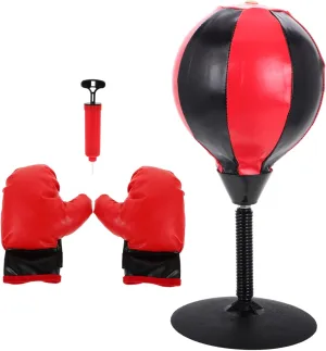 YARNOW Adjustable Height Boys and Girls Boxing Speed Ball Freestanding Punching Bag Multi-Functional Training Equipment for Home Gym