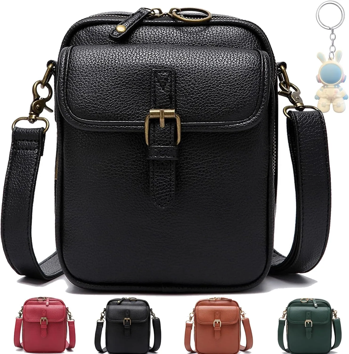 Zealburst Crossbody Leather Bag, Forcipower Crossbody Bag, Vintage Double Layer Anti Theft Shoulder Bag