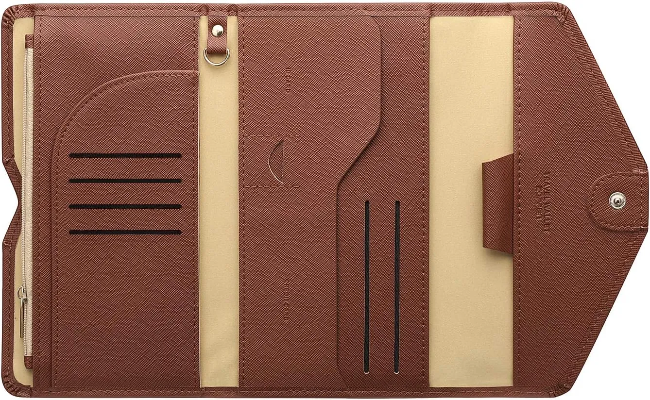 ZOPPEN Mulit-purpose Rfid Blocking Passport Holder Travel Wallet (Ver.4) Passport and Vaccine Card Holder ComboTri-fold Document Organizer Travel Essentials