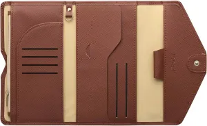 ZOPPEN Mulit-purpose Rfid Blocking Passport Holder Travel Wallet (Ver.4) Passport and Vaccine Card Holder ComboTri-fold Document Organizer Travel Essentials