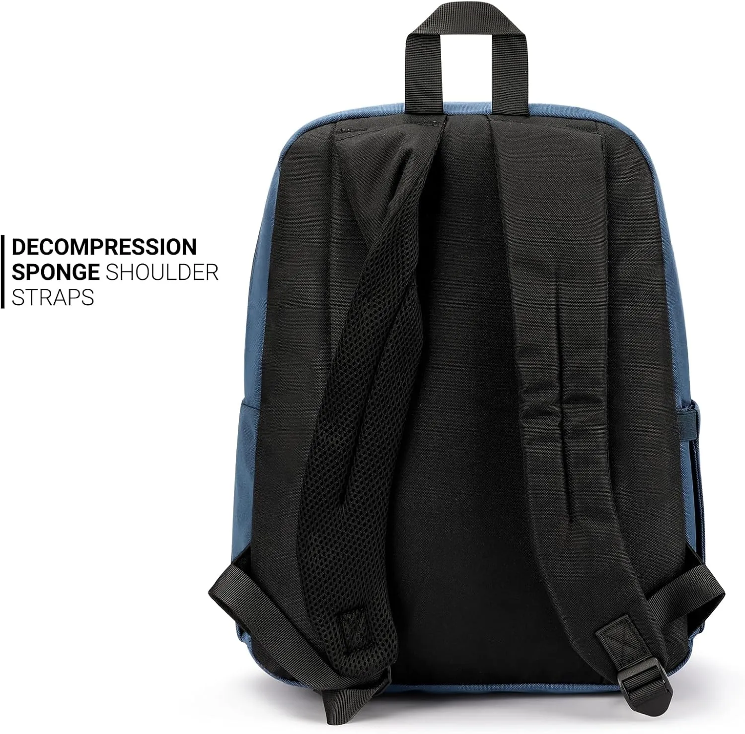 ZORFIN Simple Backpack for School Work Travel: Lightweight Bookbag for Girls and Boys - Water Resistant Backpacks for Men and Women - Navy
