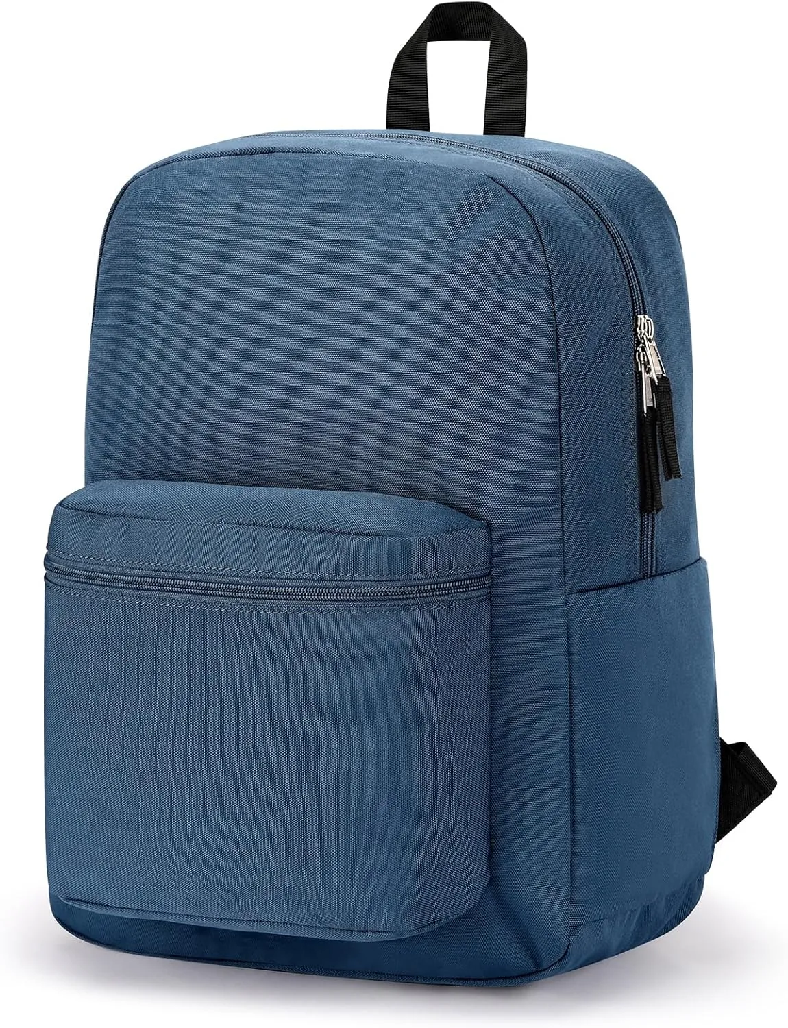 ZORFIN Simple Backpack for School Work Travel: Lightweight Bookbag for Girls and Boys - Water Resistant Backpacks for Men and Women - Navy